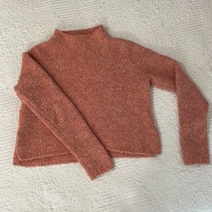 Pink Knit Cropped Aerie High Neck Sweater